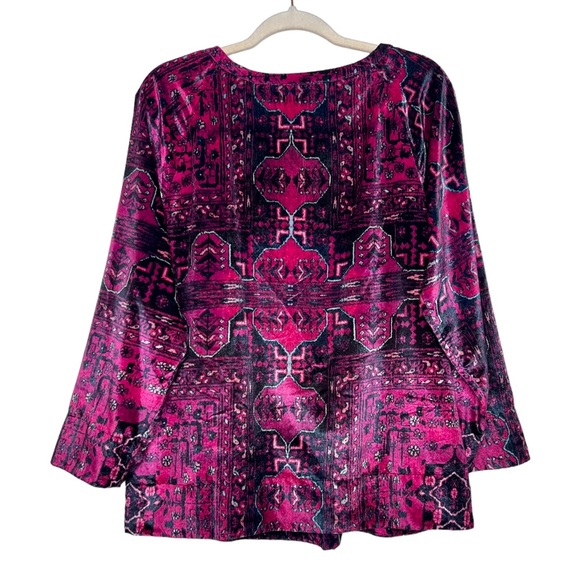 SOFT SURROUNDINGS Ottoman Velvet Blouse. Size Medium - Picture 4 of 10